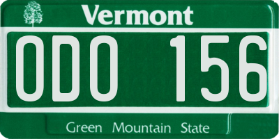 VT license plate ODO156