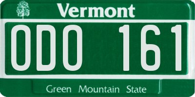 VT license plate ODO161
