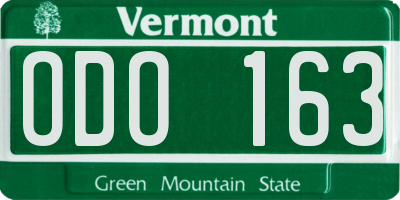 VT license plate ODO163