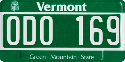 VT license plate ODO169