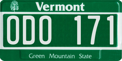 VT license plate ODO171
