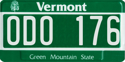VT license plate ODO176