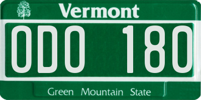 VT license plate ODO180