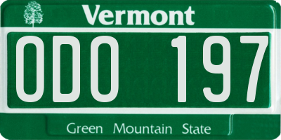 VT license plate ODO197