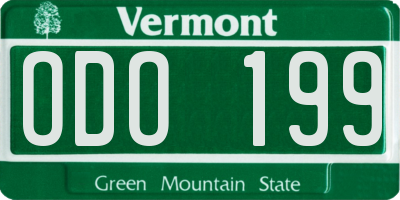 VT license plate ODO199