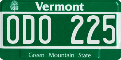 VT license plate ODO225