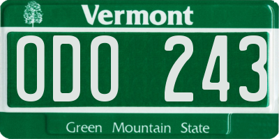 VT license plate ODO243