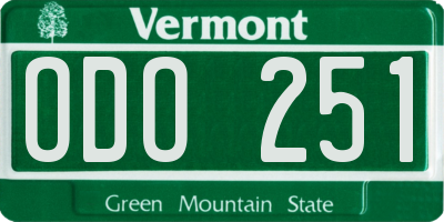 VT license plate ODO251