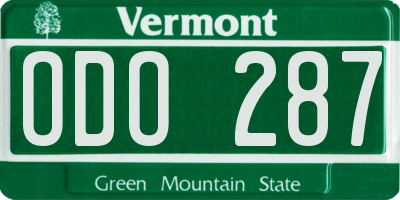 VT license plate ODO287
