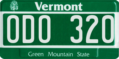 VT license plate ODO320