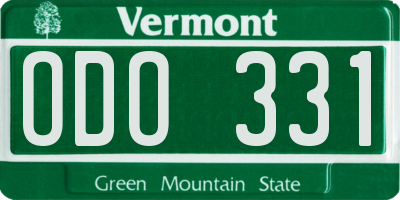 VT license plate ODO331