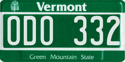 VT license plate ODO332