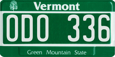 VT license plate ODO336