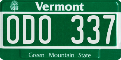 VT license plate ODO337