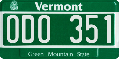 VT license plate ODO351