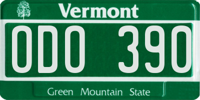 VT license plate ODO390