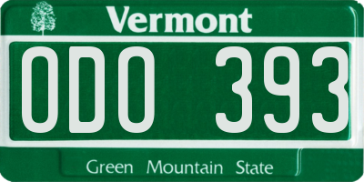 VT license plate ODO393