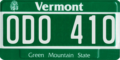 VT license plate ODO410