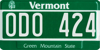 VT license plate ODO424