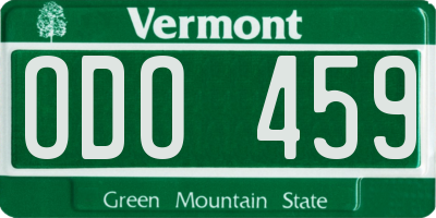 VT license plate ODO459