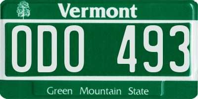 VT license plate ODO493
