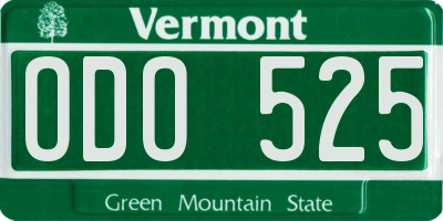 VT license plate ODO525