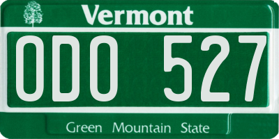 VT license plate ODO527