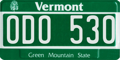 VT license plate ODO530