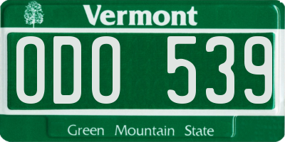 VT license plate ODO539