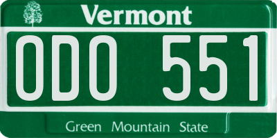 VT license plate ODO551