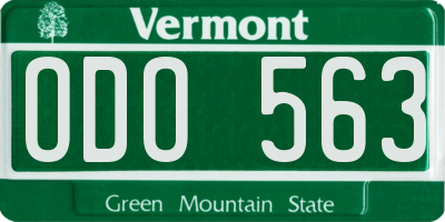 VT license plate ODO563