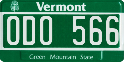 VT license plate ODO566