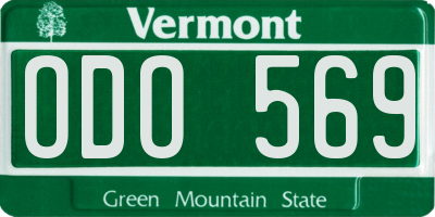 VT license plate ODO569