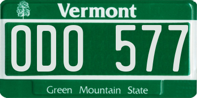 VT license plate ODO577