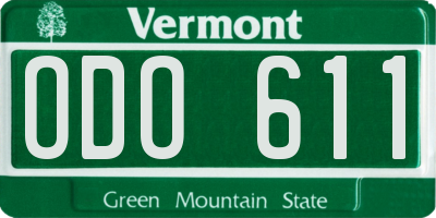 VT license plate ODO611