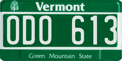 VT license plate ODO613