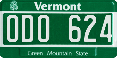 VT license plate ODO624