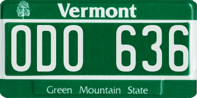 VT license plate ODO636