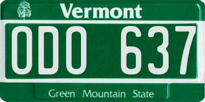 VT license plate ODO637