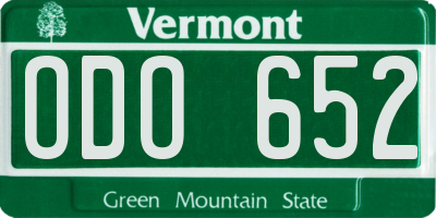 VT license plate ODO652