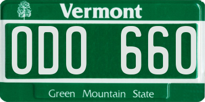 VT license plate ODO660
