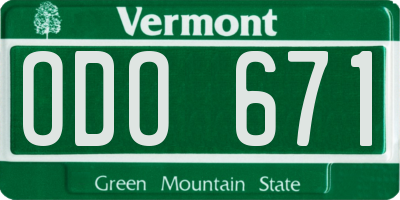 VT license plate ODO671