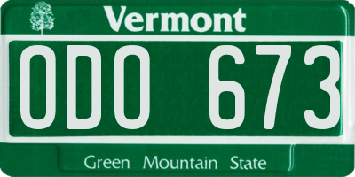 VT license plate ODO673