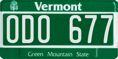 VT license plate ODO677
