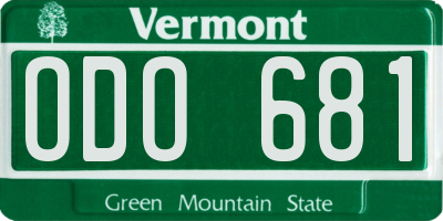 VT license plate ODO681
