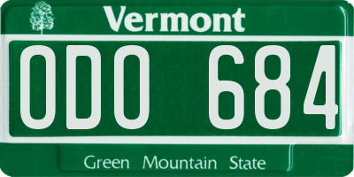 VT license plate ODO684