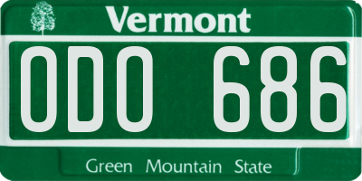 VT license plate ODO686