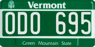 VT license plate ODO695