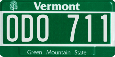 VT license plate ODO711