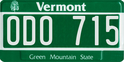 VT license plate ODO715